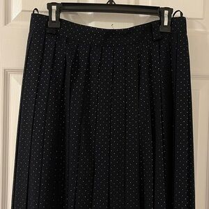 Black Pleated gold polka dotted long skirt